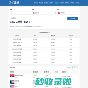 最新汇率网 - 最新美元汇率查询网站